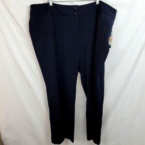 Alfani Plus Size 24W Pants Navy Curvy Fit Straight Tummy Control Trouser